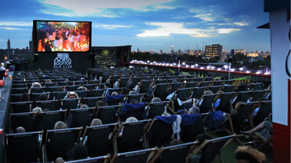Open-air cinema on the roof of Peckham's Bussey Building