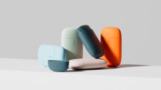 fussy pebble-like sustainable deodorant cases in five different colours