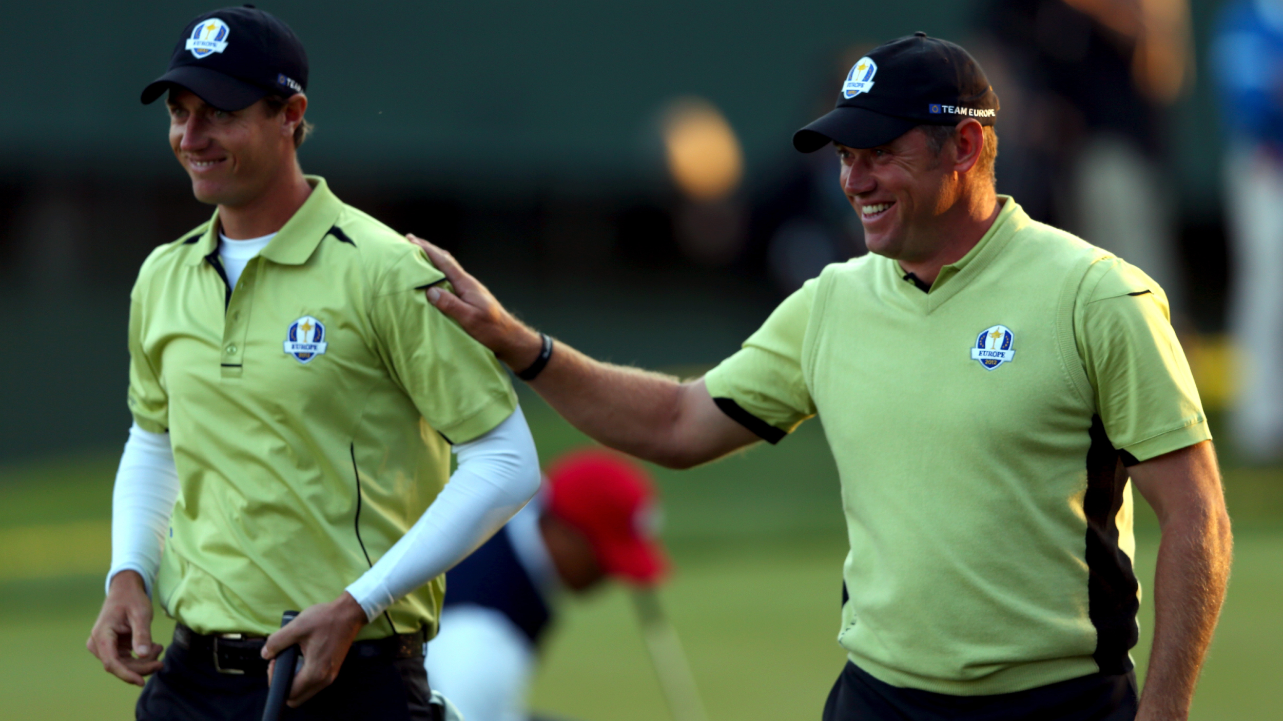 Nicolas Colsaerts and Lee Westwood at the Ryder Cup