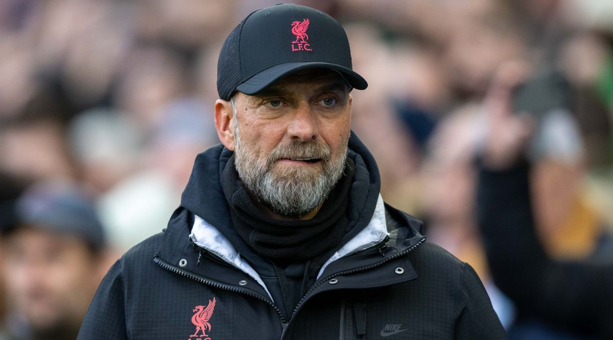 Liverpool manager Jurgen Klopp looks on ahead of the Premier League match between Brighton &amp; Hove Albion and Liverpool on 14 January, 2023 at the Amex Stadium in Falmer, United Kingdom.