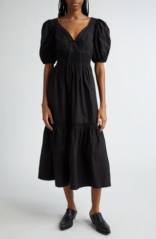 Organic Cotton Poplin Tiered Dress