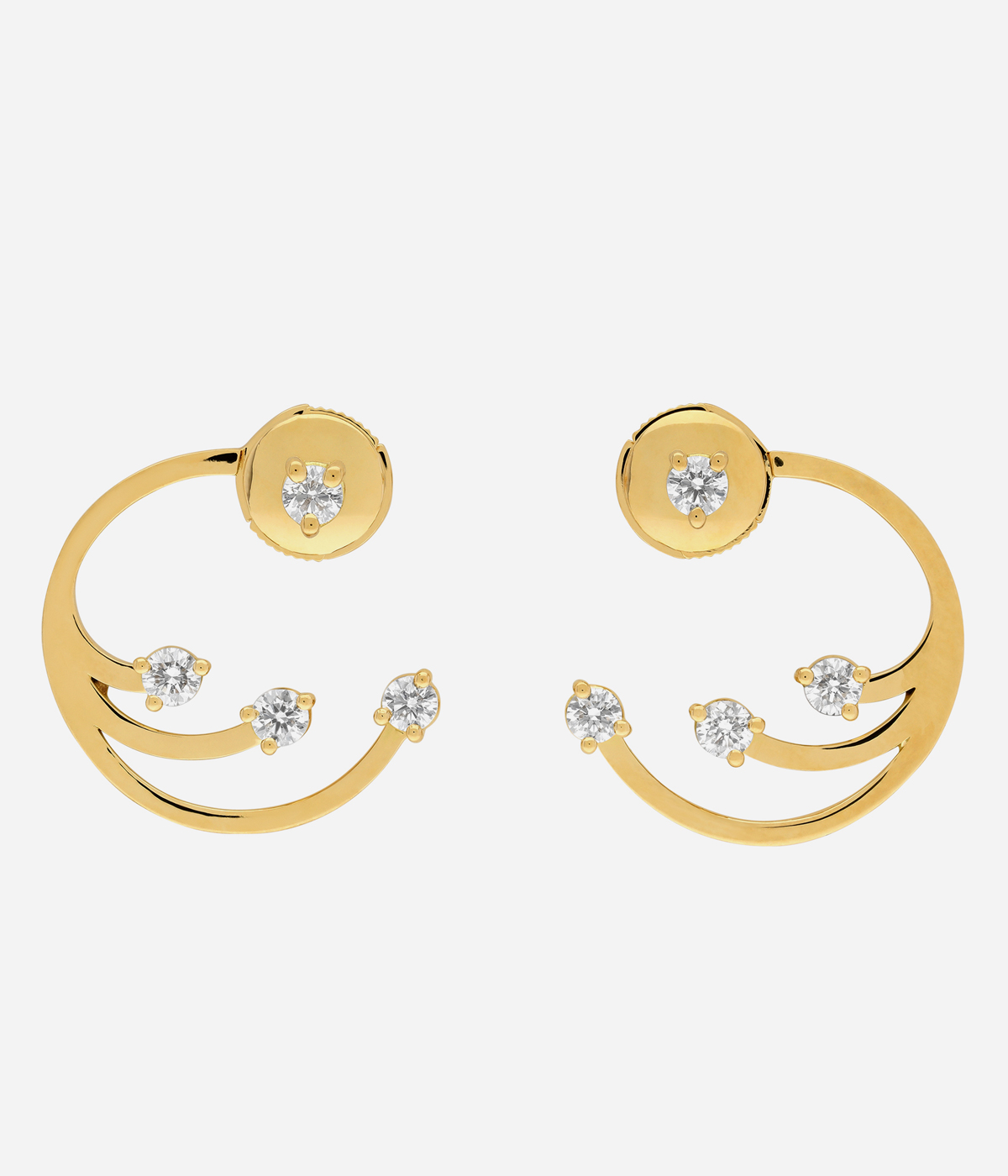 Gold and diamond earrings