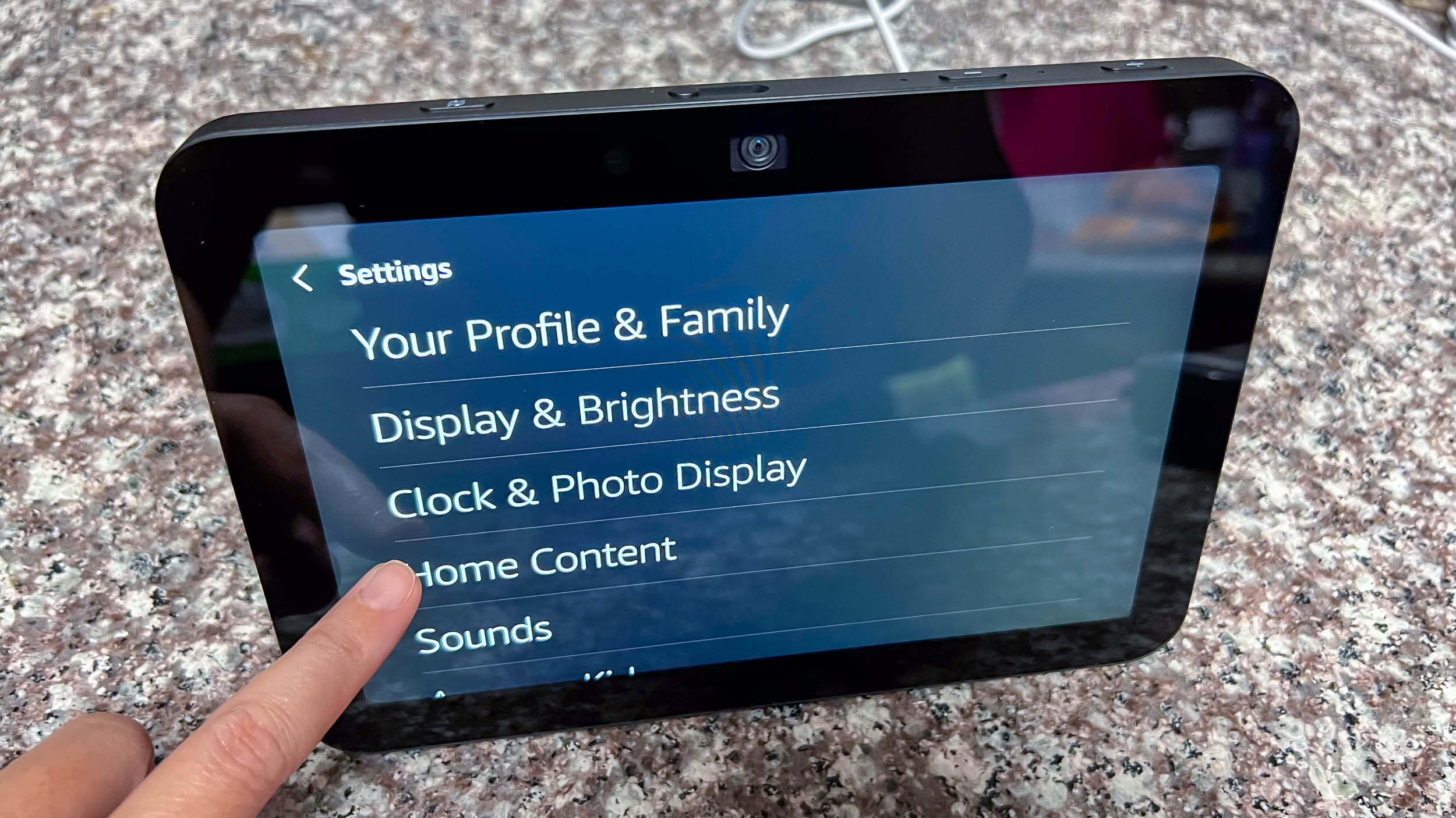Amazon Echo Show 8 (2023) in use by author