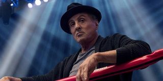 Sylvester Stallone as Rocky Balboa at the boxing ring in Creed II