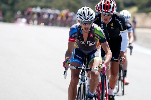 Matt Cooke (Team Exergy) leads a four-man break late in the race