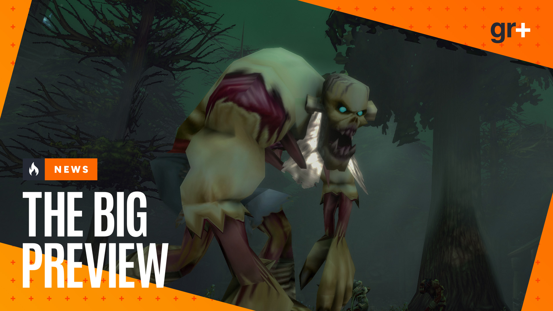 A muscular undead zombie patrols in World of Warcraft: Forever, with the GamesRadar+ Big Preview frame