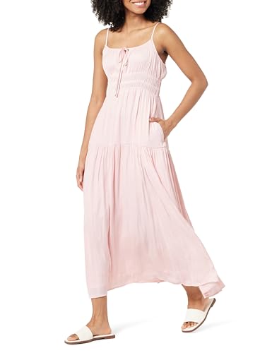 The Drop Women's Tavia Tie-Front Tiered Maxi Dress, Soft Pink, 3xl Plus