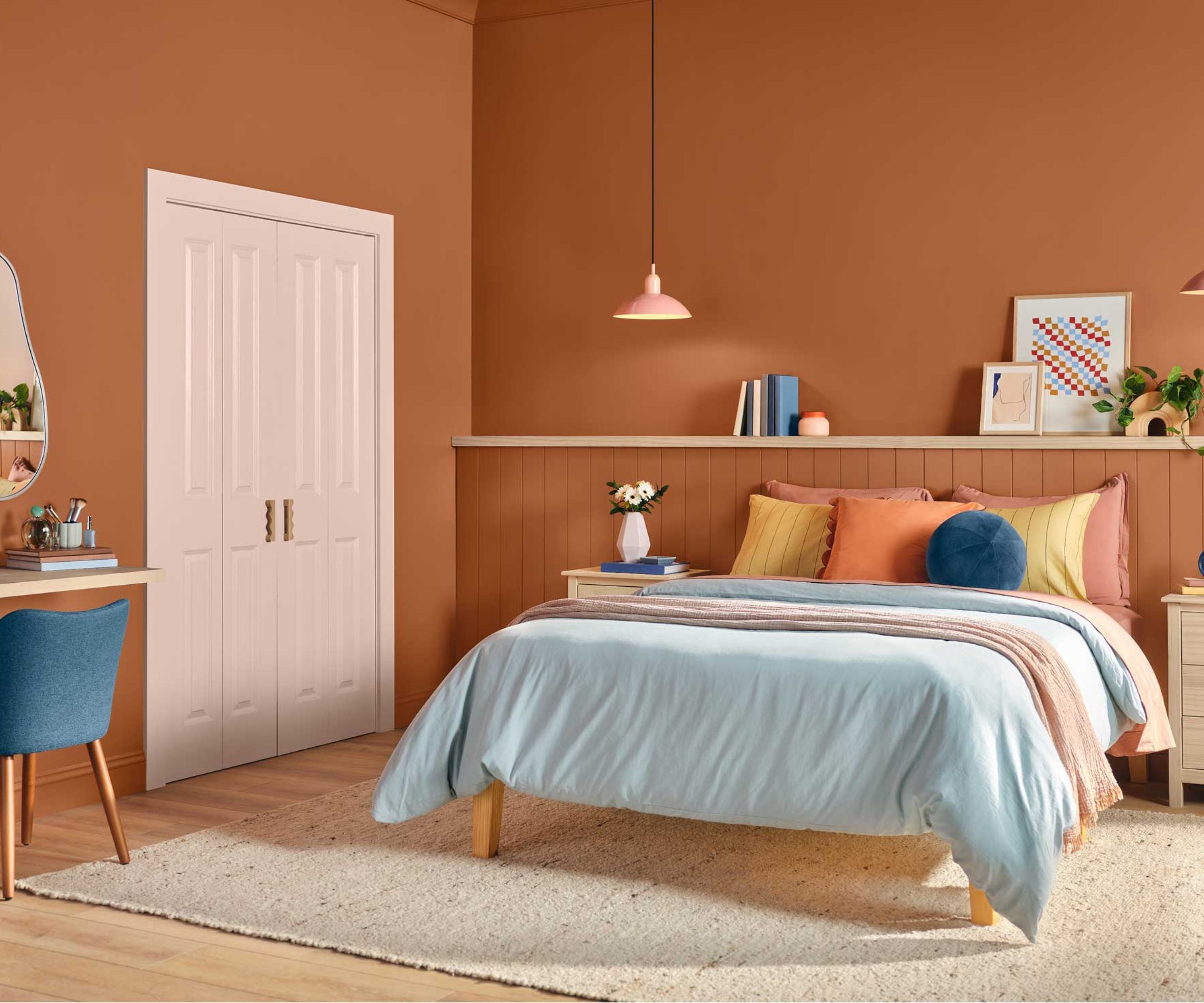 Bedroom painted in Deep Rooted by Dutch Boy