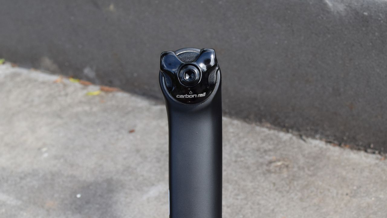 The seat post comes with two different clamps for different seat rails