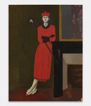 Painting of woman in red