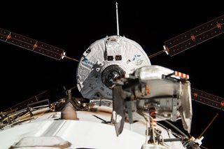 The "Georges Lemaître" Automated Transfer Vehicle (ATV-5), as photographed by an Expedition 40 crew member, is seen as it is about to dock to the International Space Station. CREDIT: NASA/ESA