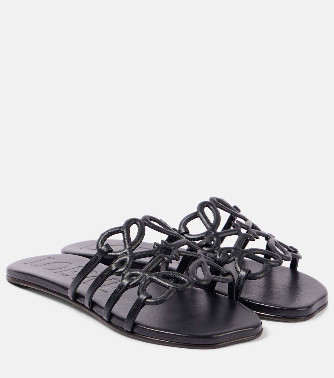 Petal Anagram Leather Slides