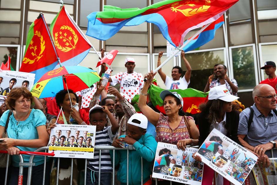 The Eritrean fans were out in force at the Tour de France