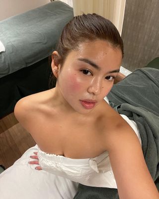 Allison Ho with luminous skin after receiving a facial in Seoul, South Korea