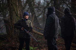 Moira intervenes with a loaded gun in Emmerdale