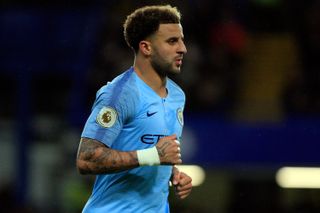 Kyle Walker in action for Manchester City in 2018