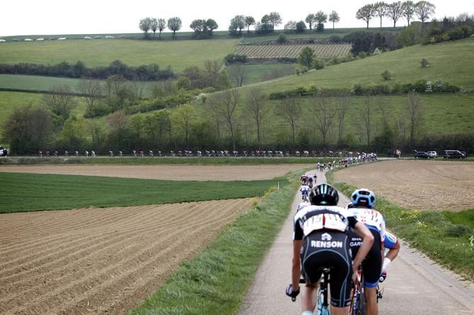 The front of the peloton might as well be in another country...