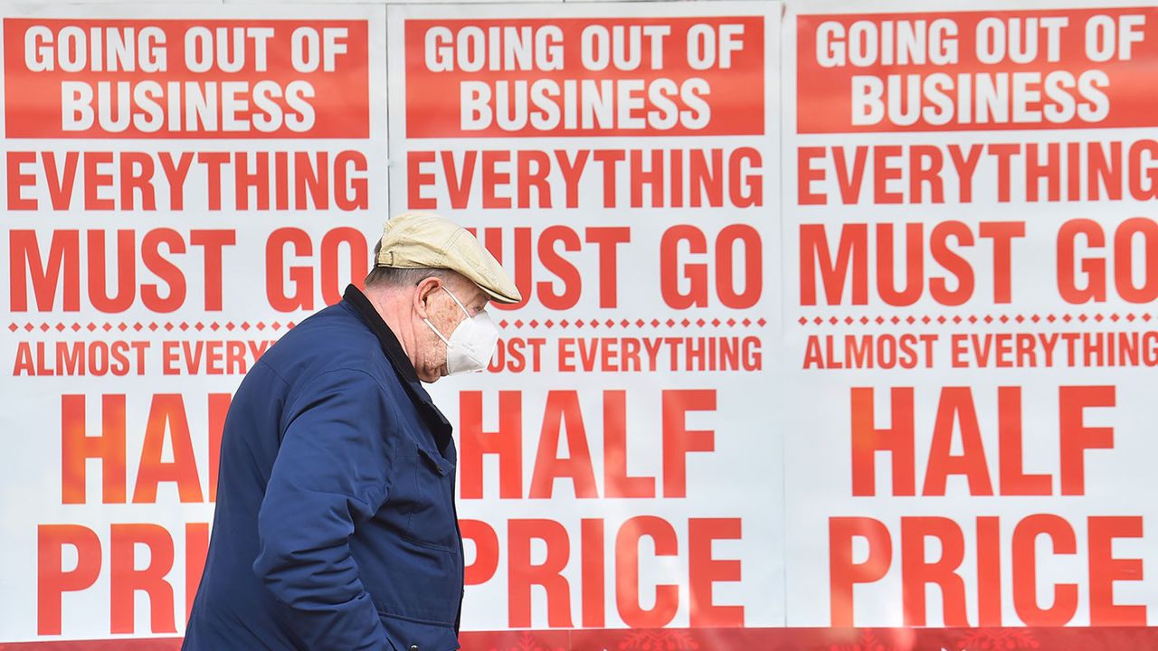 Shop window saying &amp;#039;going out of business&amp;#039; 