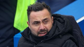 Brighton manager Roberto De Zerbi during his side's Premier League game against Fulham in October 2023.