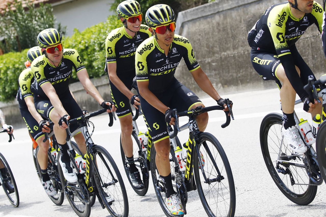 Mitchelton-Scott in the peloton