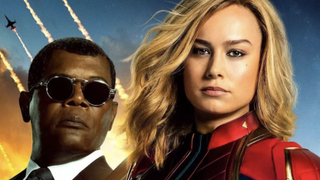 Sam Jackson and Brie Larson on the Captain Marvel poster