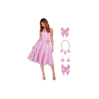 Cabeny Pink Dress
RRP: $32.99
Channel Barbie's everyday style with her iconic pink gingham dress and accessories. 