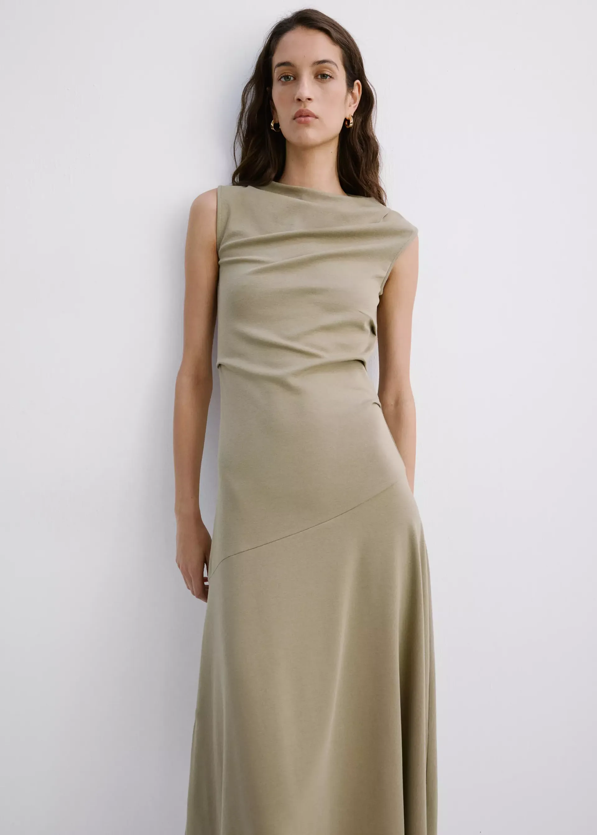 Asymmetrical-Cut Draped Dress - Women | Mango Usa
