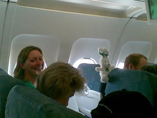 Bunny's first plane flight.