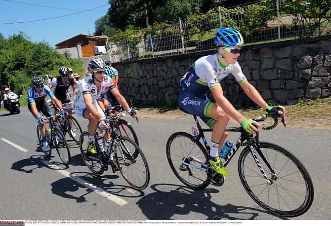 Simon Clarke (Orica-GreenEdge leads the breakaway