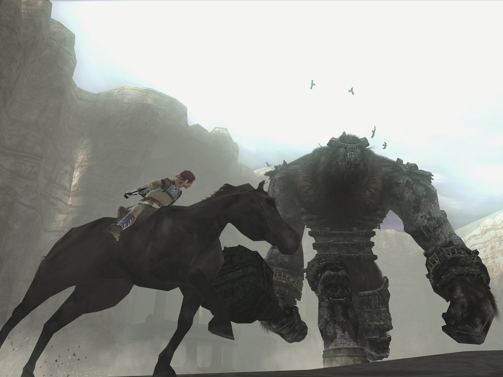 Shadow of the Colossus , Wander riding a horse towards a Colossus - Best PS4 Pro games