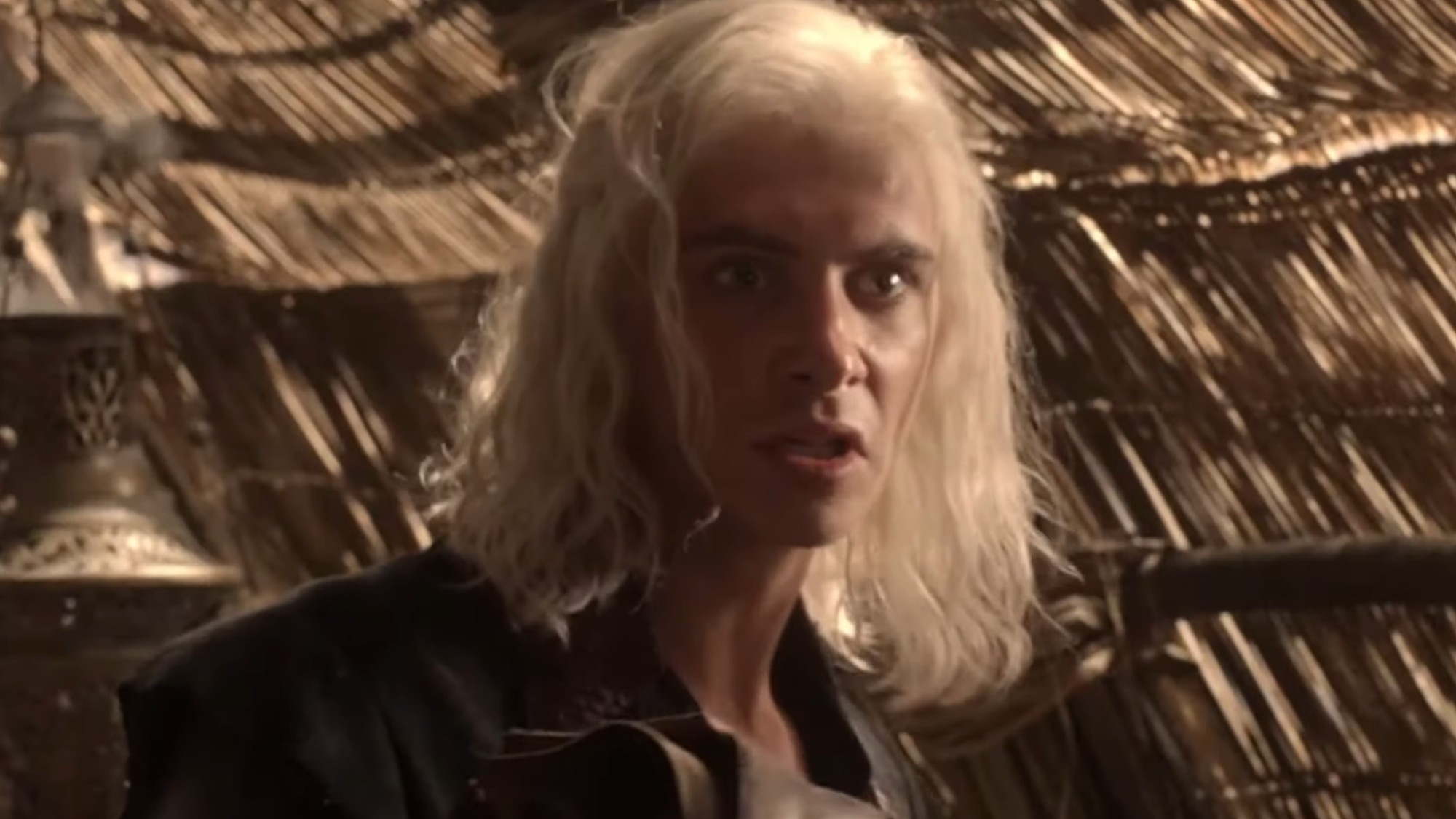 Harry Lloyd with blonde hair, looking very upset in Game of Thrones