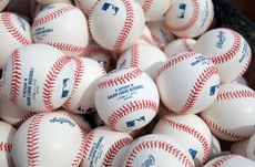 A pile of baseballs.