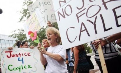 Protesters outside the courtroom where Casey Anthony was tried