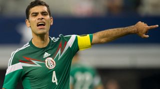 ARLINGTON, TX - MAY 31: Rafael Marquez #4 of Mexico reacts during the international friendly match against Ecuador on May 31, 2014 at AT&T Stadium in Arlington, Texas. (Photo by Cooper Neill/Getty Images)