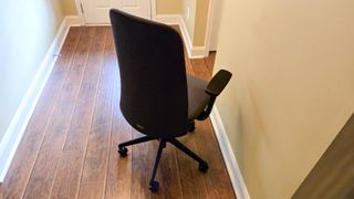 The backrest of the Boulies NUBI chair when viewed from behind