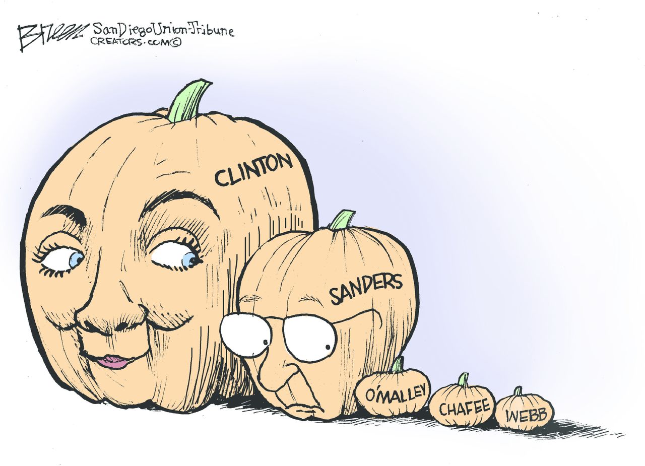 Political cartoon U.S. Democrat Candidates Halloween&amp;amp;nbsp;