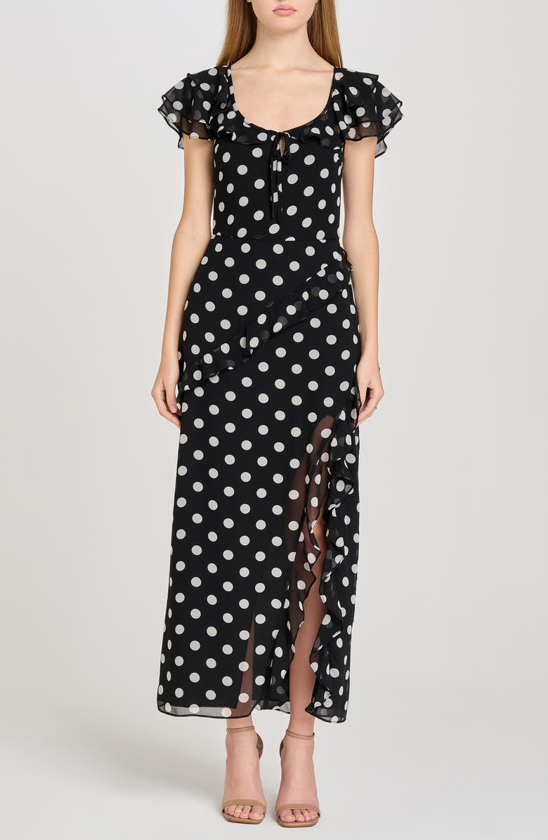 Violetta Polka Dot Ruffle Sleeve Dress