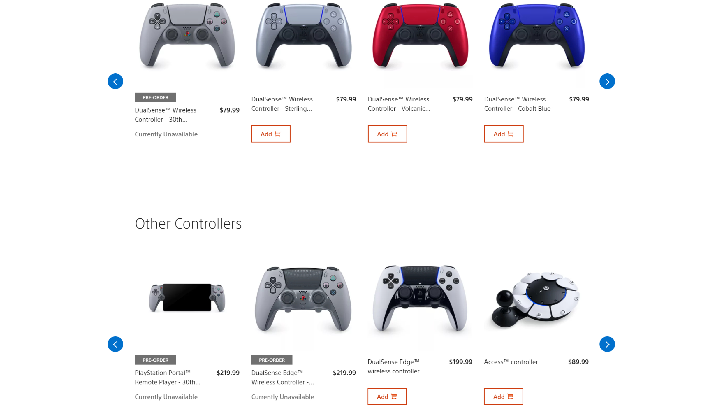 Wireless controllers in stock at Playstation Direct