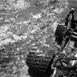 This new image of Curiosity's ongoing battle with wheel damage was taken June 30, 2015.