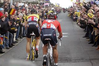 And then there were two...Tom Boonen and Fabian Cancellara on their race winning attack.