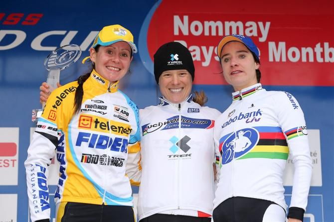 The 2014 world cup overall: Nikki Harris, Katie Compton and Marianne Vos