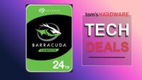 Seagate Barracuda Compute 24TB HDD next to Tech Deals logo.
