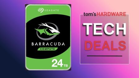 Seagate Barracuda Compute 24TB HDD next to Tech Deals logo.