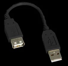 Fig. 4. A USB extension cable can keep a USB stick from breaking off at its base (and possibly damaging your motherboard) if pressure is applied to it. 