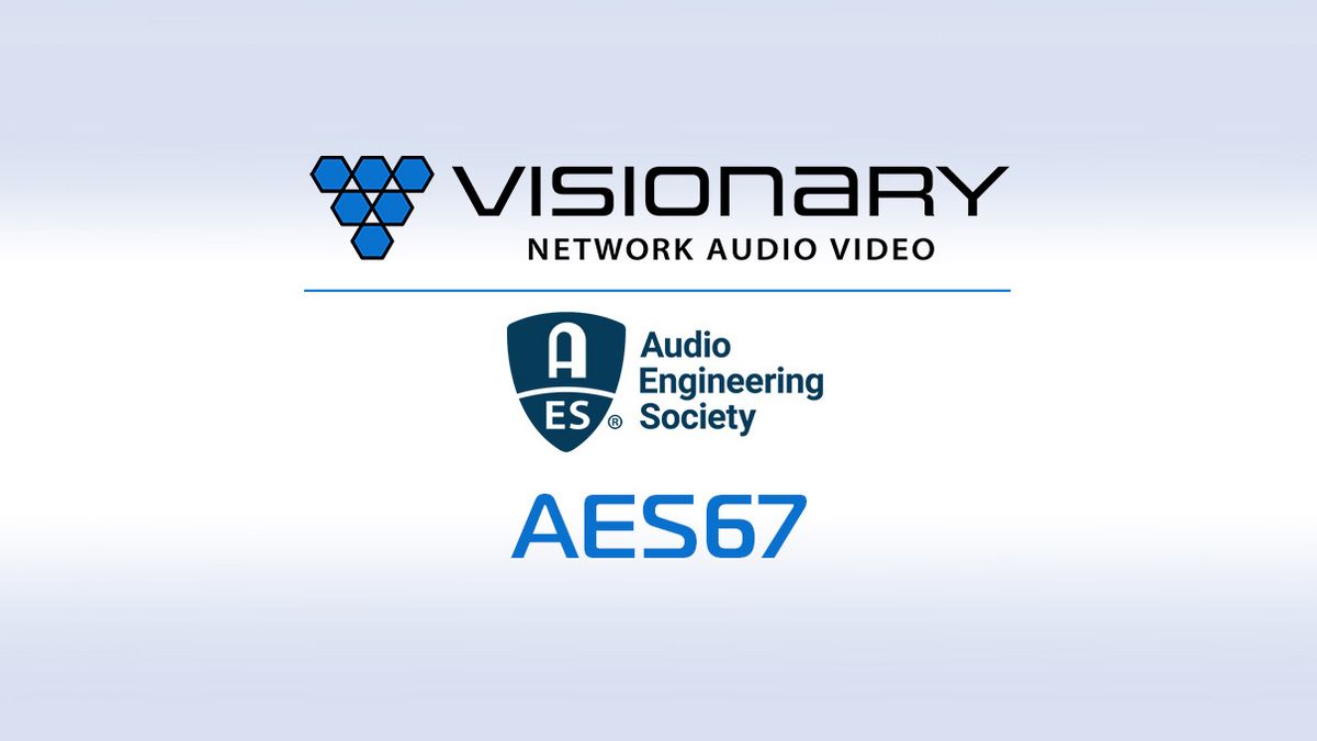 Visionary and AES67 logos. 