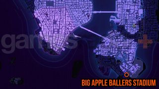 Spider-Man 2 Round the Bases map for the Big Apple Ballers Stadium location