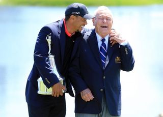 Tiger Woods and Arnold Palmer