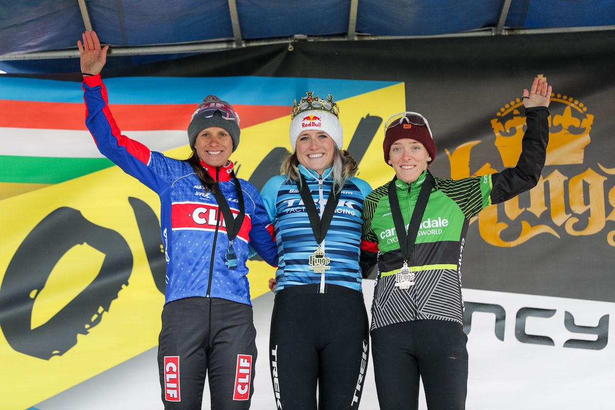 Katerina Nash, Ellen Noble and Kaitlin Keough on the podium