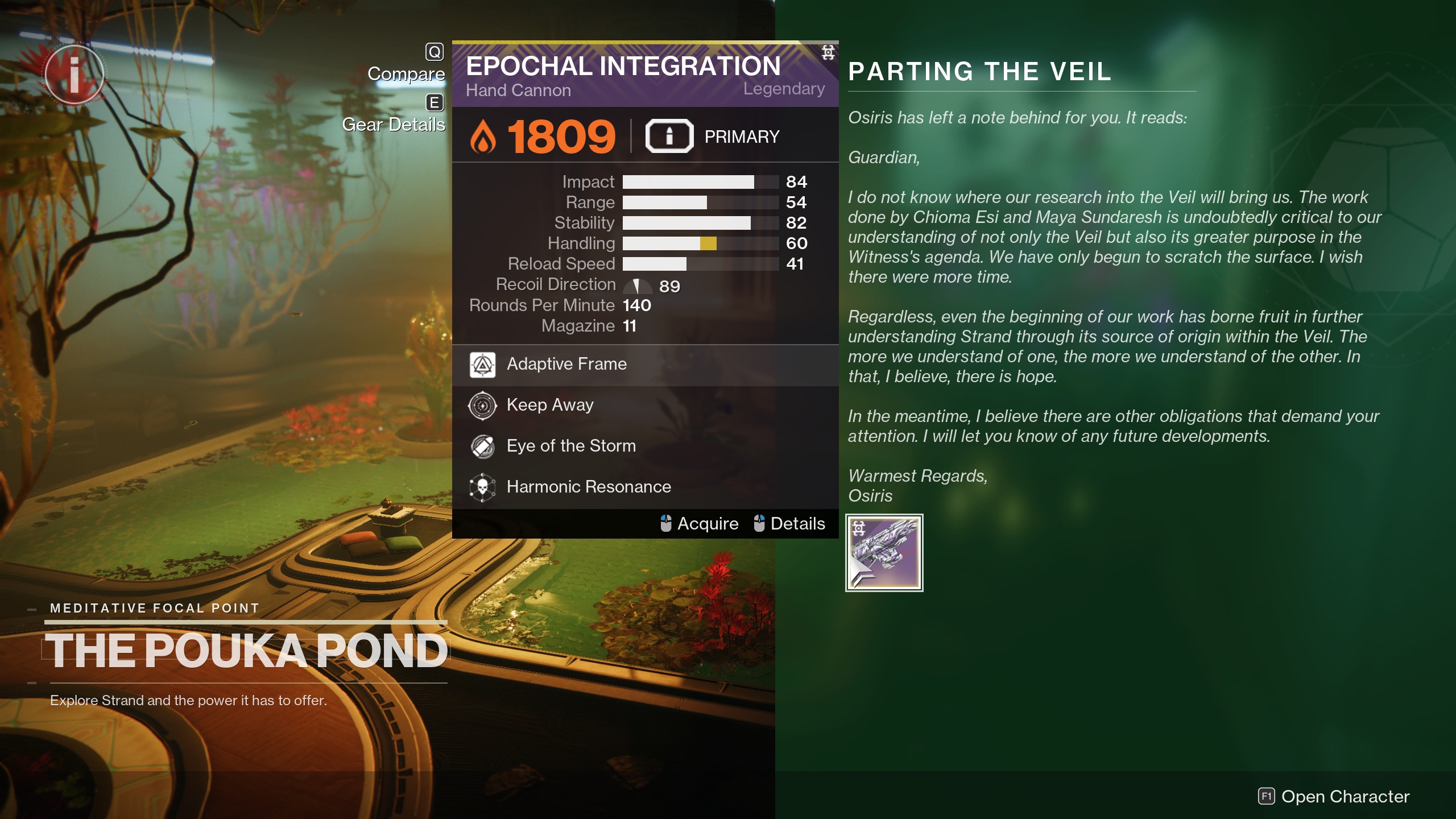 Destiny 2 Epochal Integration at the Pouka Pond