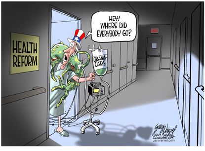 Political cartoon U.S. Obamacare GOP health care reform Uncle Sam